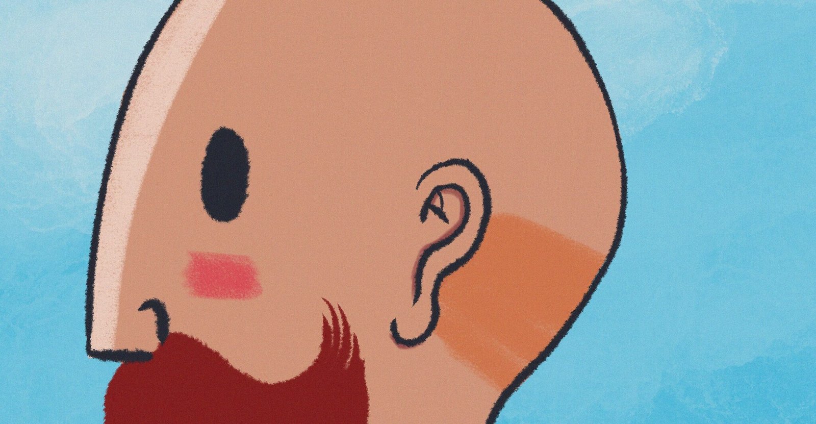Boceto en Procreate de barbudo