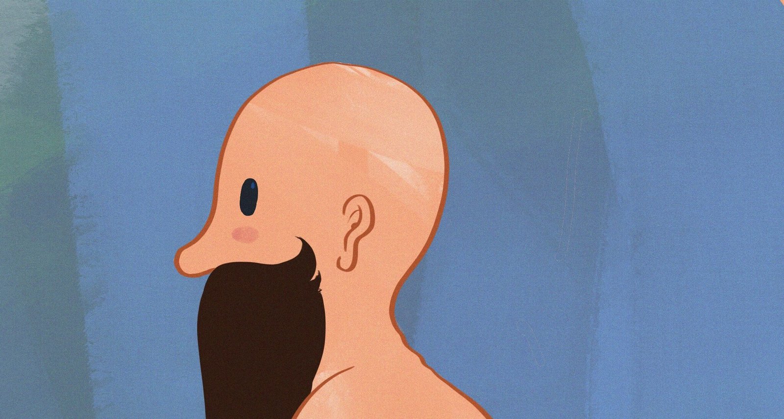 Calvo con barba en procreate