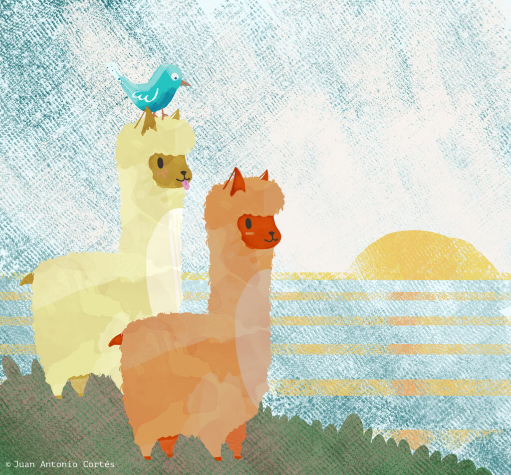 Ilustración inspirada en el libro Javiera la Alpaca