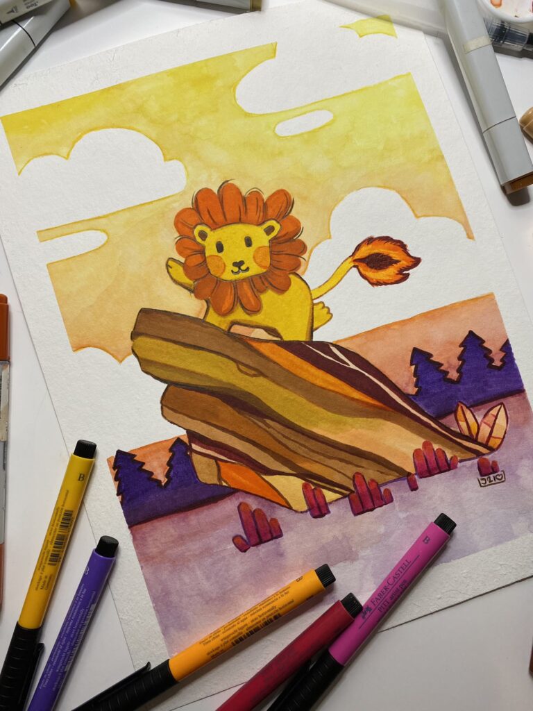 Dibujo de un león